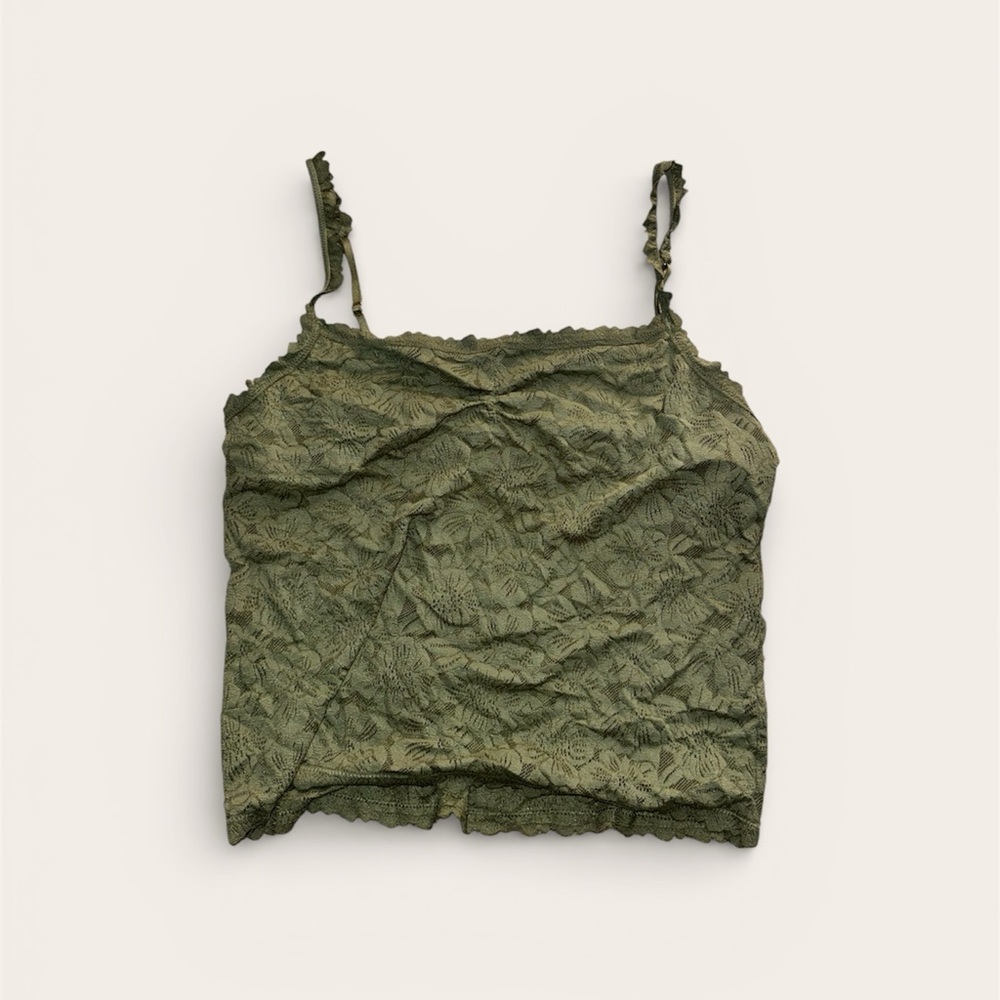 Aerie Green Lace Women’s Cami Built In Bra Size Medium
